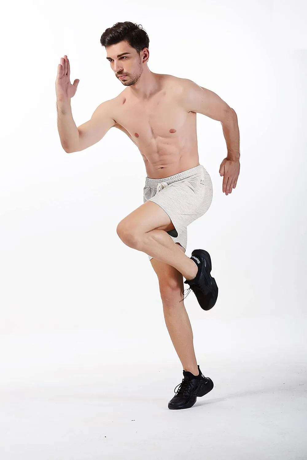 Mens Athletic Workout 5.5" Cotton Sweat Shorts with Pockets