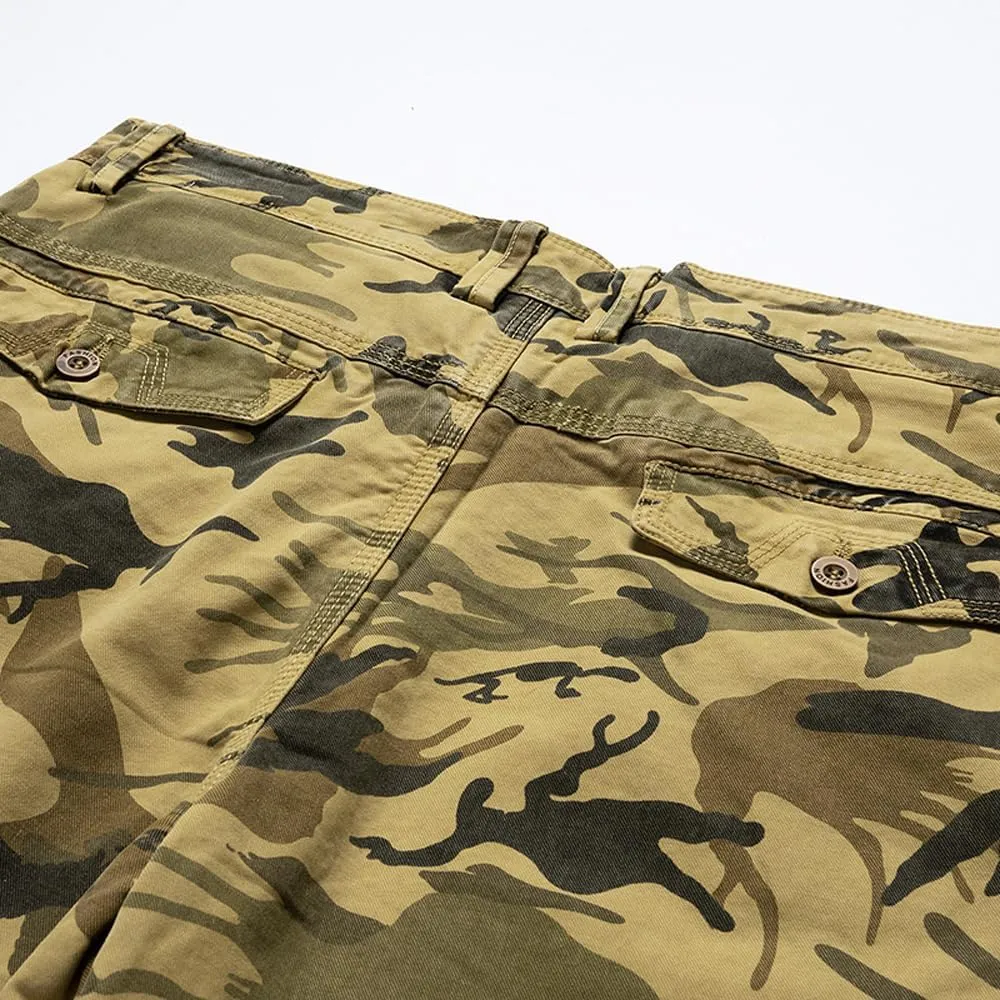 Men's Camouflage Cargo Shorts Summer Regular Fit Cotton Casual Shorts