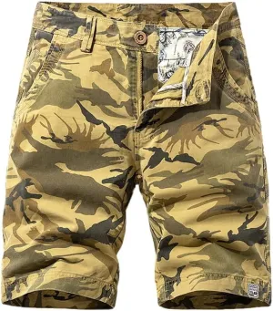 Men's Camouflage Cargo Shorts Summer Regular Fit Cotton Casual Shorts