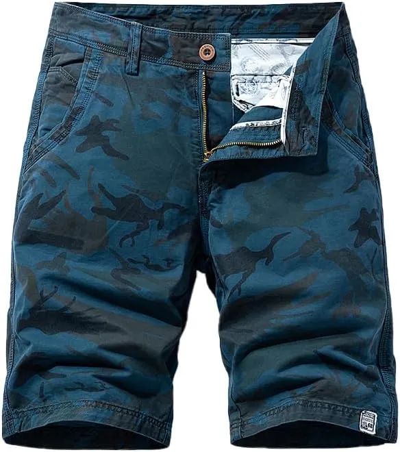 Men's Camouflage Cargo Shorts Summer Regular Fit Cotton Casual Shorts
