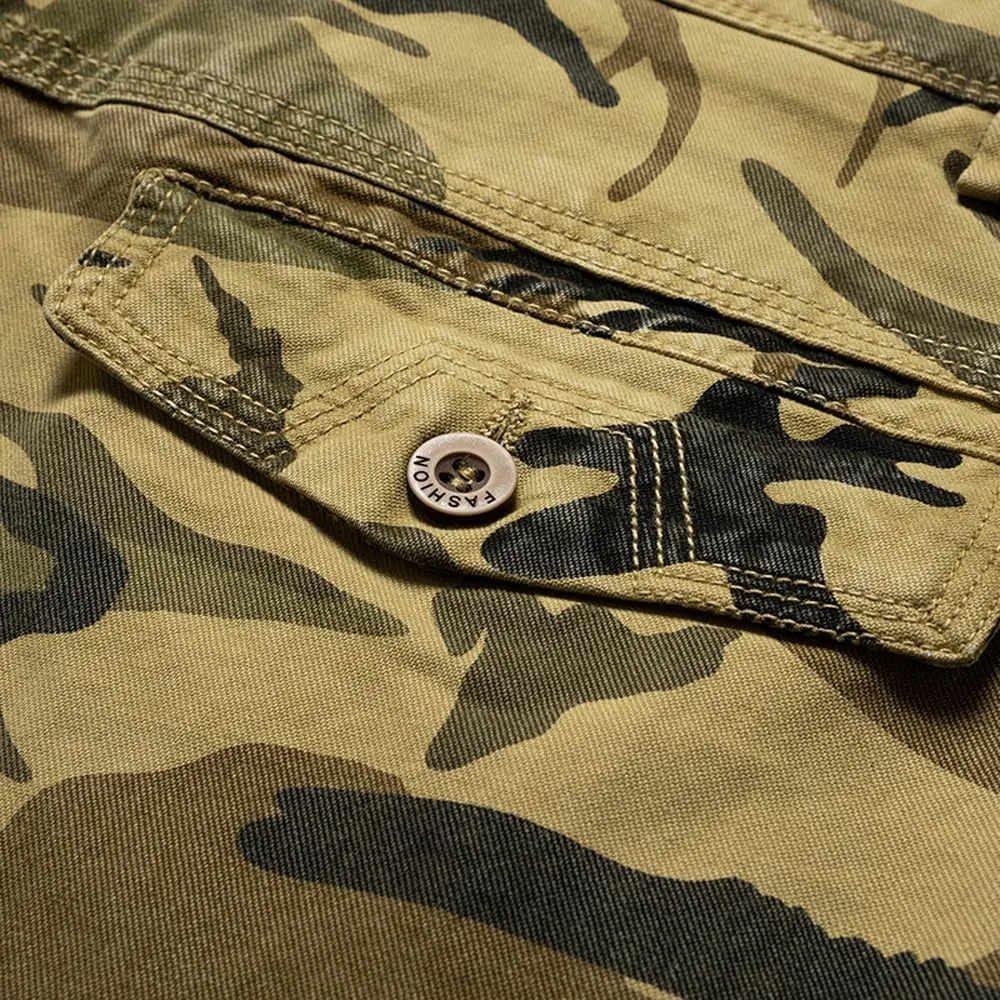 Men's Camouflage Cargo Shorts Summer Regular Fit Cotton Casual Shorts