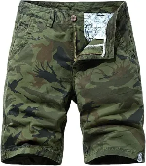 Men's Camouflage Cargo Shorts Summer Regular Fit Cotton Casual Shorts