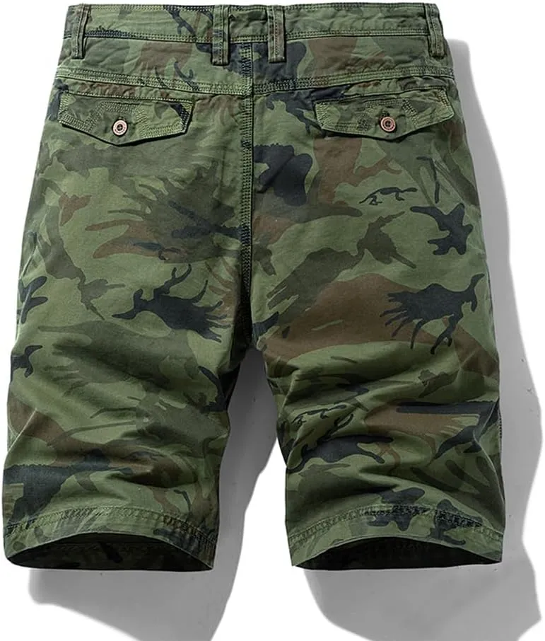 Men's Camouflage Cargo Shorts Summer Regular Fit Cotton Casual Shorts