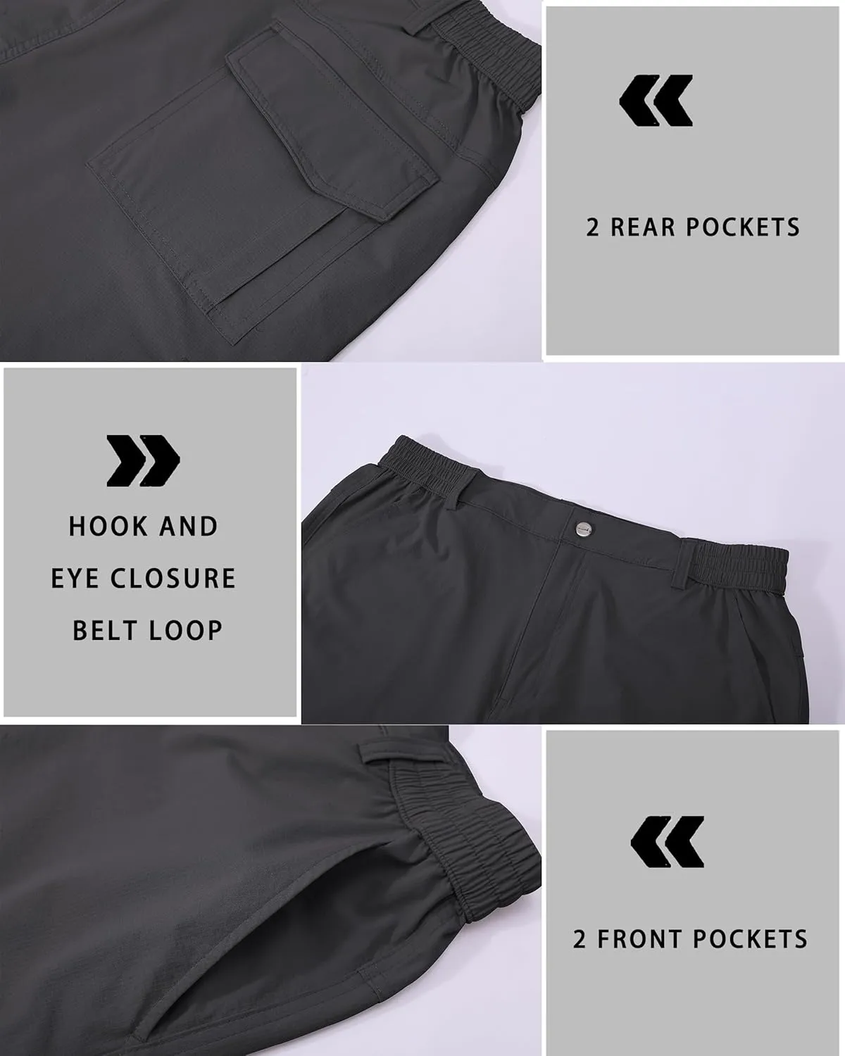 Men's Cargo Work Hiking Shorts Lightweight Quick Dry Waterproof Outdoor Golf Shorts for Men Fishing Travel Camping