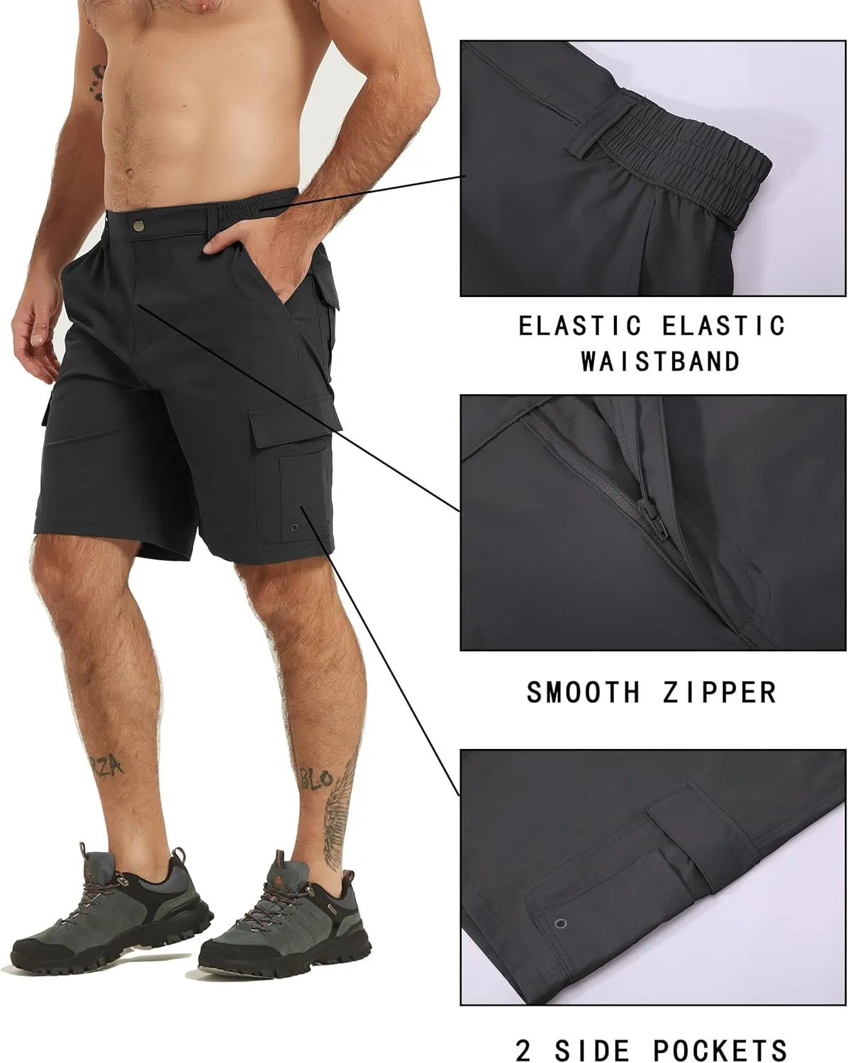Men's Cargo Work Hiking Shorts Lightweight Quick Dry Waterproof Outdoor Golf Shorts for Men Fishing Travel Camping