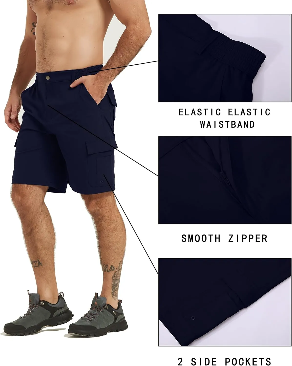 Men's Cargo Work Hiking Shorts Lightweight Quick Dry Waterproof Outdoor Golf Shorts for Men Fishing Travel Camping