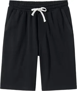 Men’s Casual Cotton Knit Short Drawstring Elastic Jogger Gym Shorts