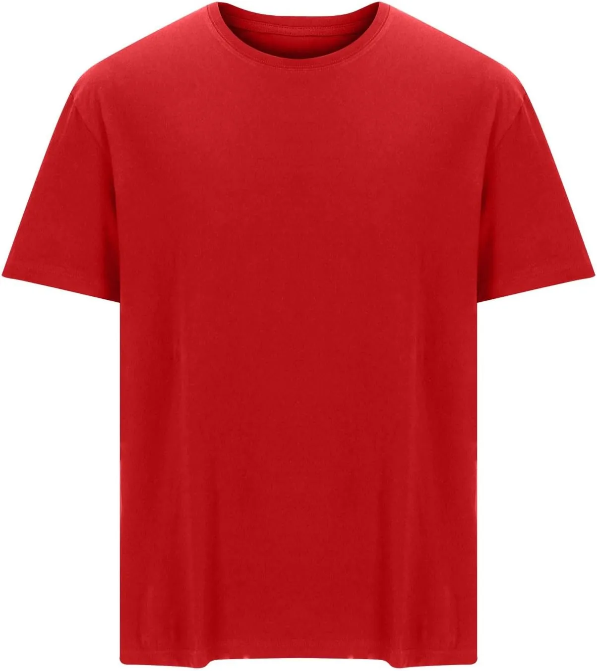 Mens Casual Shirt Short Sleeve Fashion Basic Cotton Shirts Casual Solid Crewneck Athletic Gym Workout Tee Tops