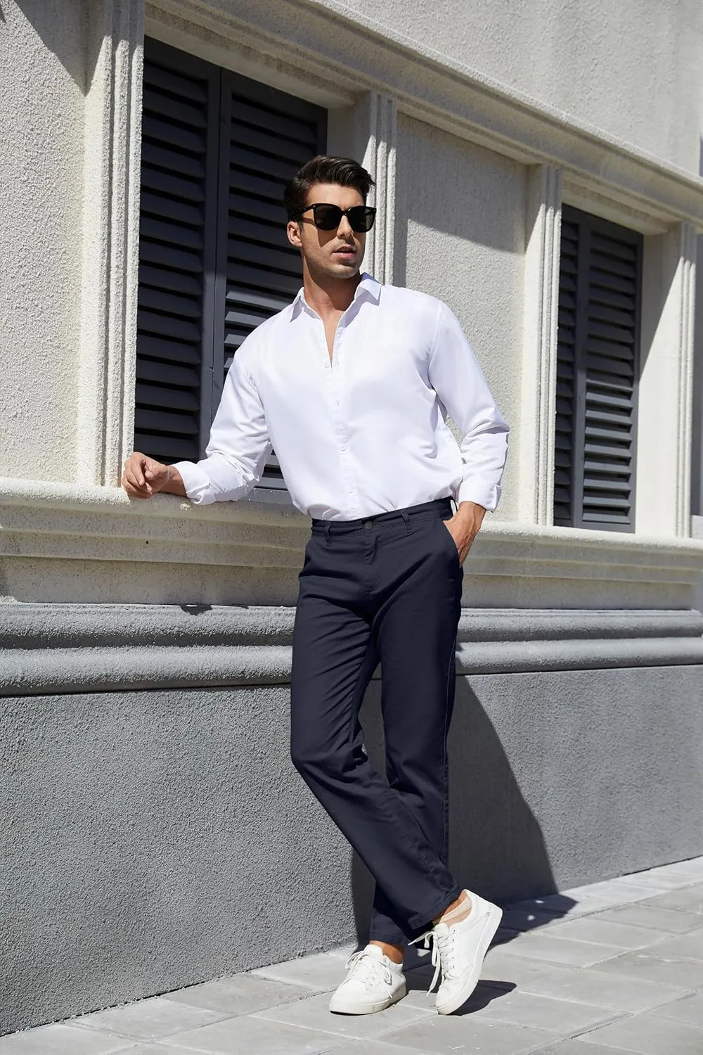 Men's Classic-Fit Straight Casual Fashion Stretch Cotton Chino Pants