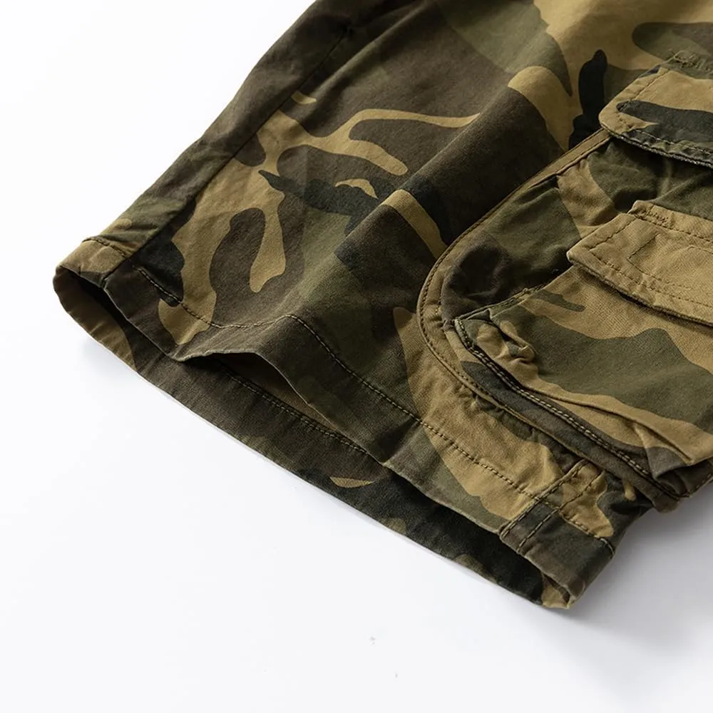 Men's Cotton Camouflage Cargo Shorts Casual Outdoor Military Shorts