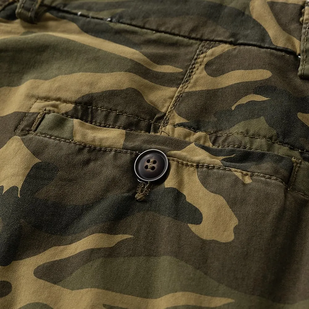 Men's Cotton Camouflage Cargo Shorts Casual Outdoor Military Shorts