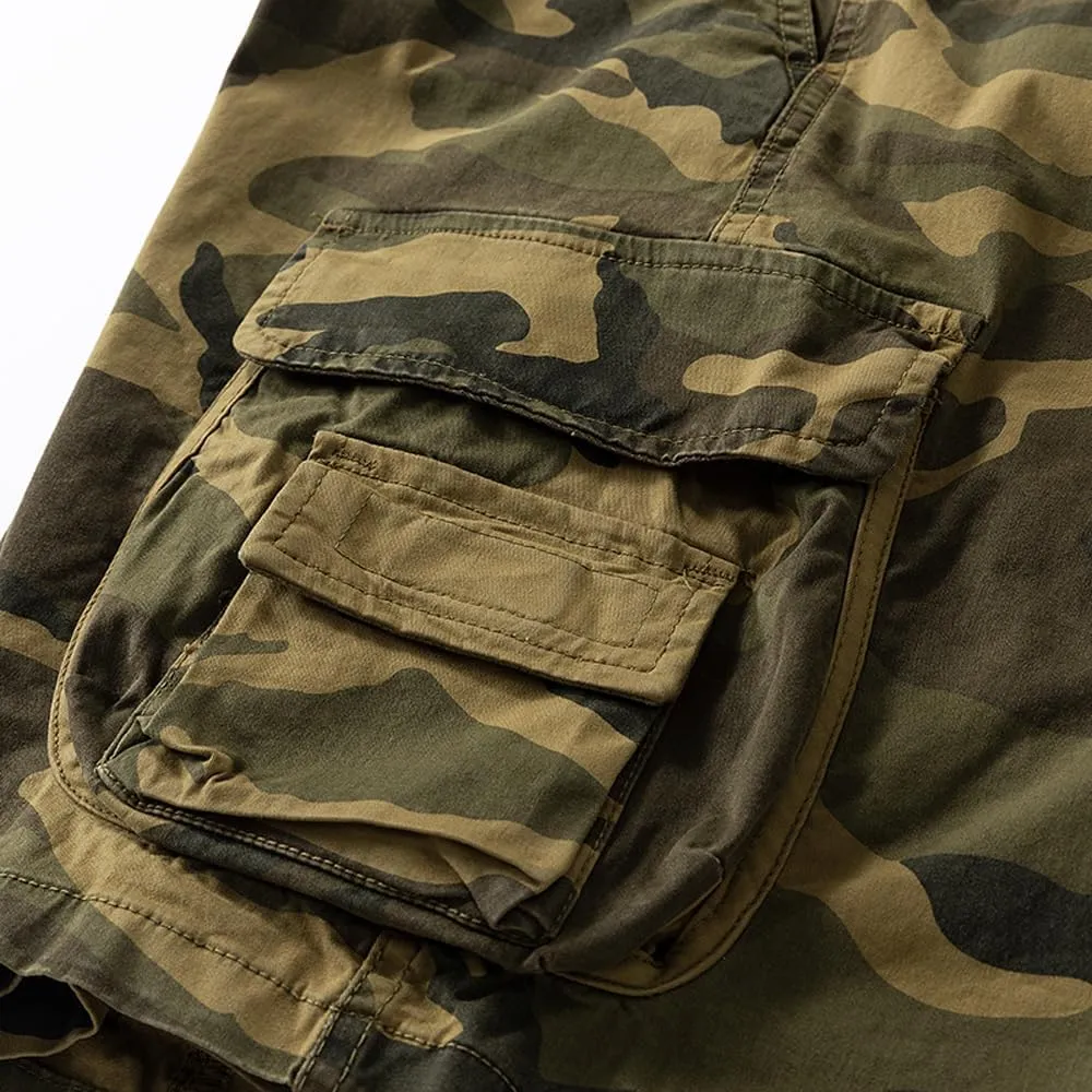 Men's Cotton Camouflage Cargo Shorts Casual Outdoor Military Shorts