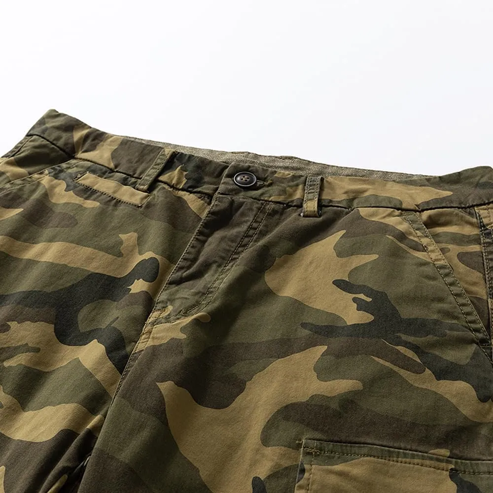 Men's Cotton Camouflage Cargo Shorts Casual Outdoor Military Shorts