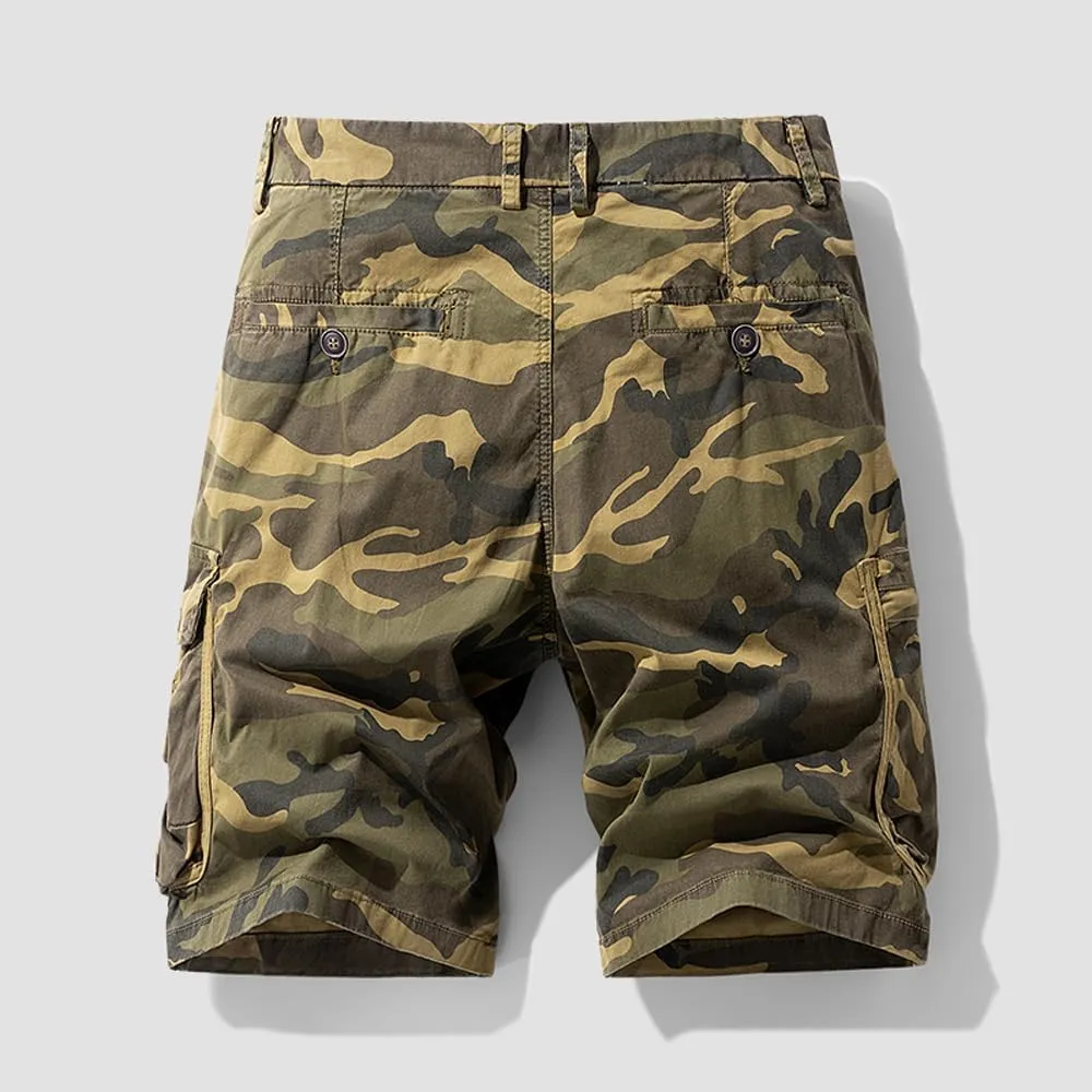 Men's Cotton Camouflage Cargo Shorts Casual Outdoor Military Shorts