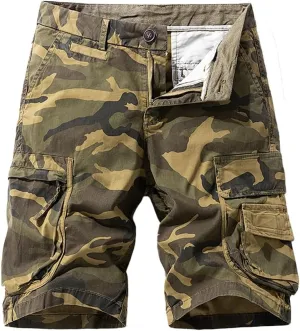 Men's Cotton Camouflage Cargo Shorts Casual Outdoor Military Shorts