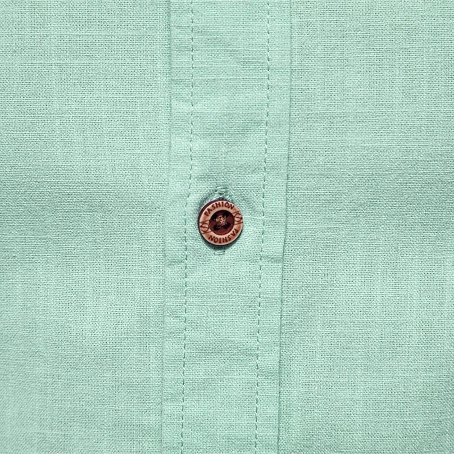 Mens Cotton Linen Banded Collar Beach Shirts Long Sleeve Slim Fit Business Dress Shirts Casual Button Down Work Tops