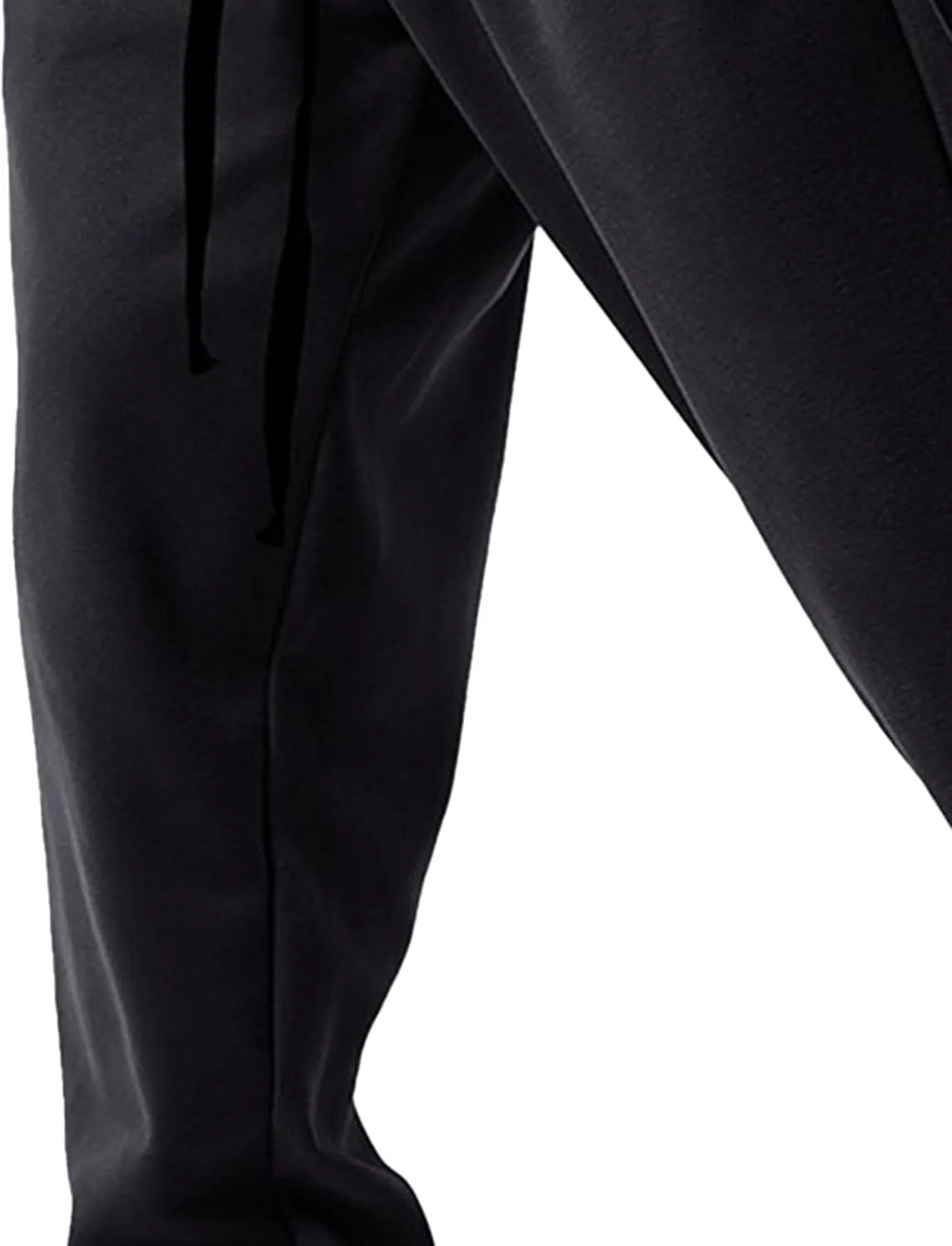 Men's Cotton Stretch Solid Workout Pants Elastic Waist Joggers Athletic Trousers Basic Drawstring Baggy Pants