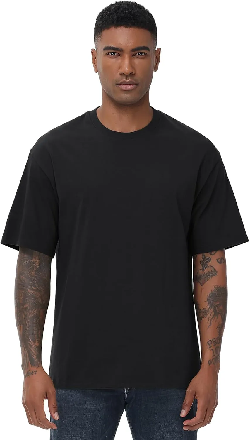 Mens Cotton T Shirts Short Sleeve Crew Neck Basic T-Shirt Essentials Crewneck Cotton T-Shirts Tees for Men