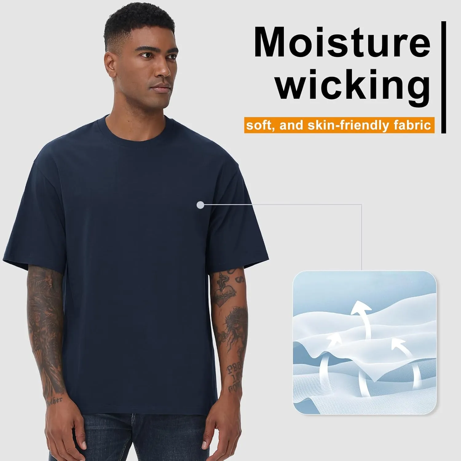 Mens Cotton T Shirts Short Sleeve Crew Neck Basic T-Shirt Essentials Crewneck Cotton T-Shirts Tees for Men