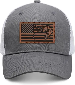 Mens Fishing Gifts American Flag Hat Mens Fathers Day Christmas Birthday Gifts Trucker Fishing Hat for Dad