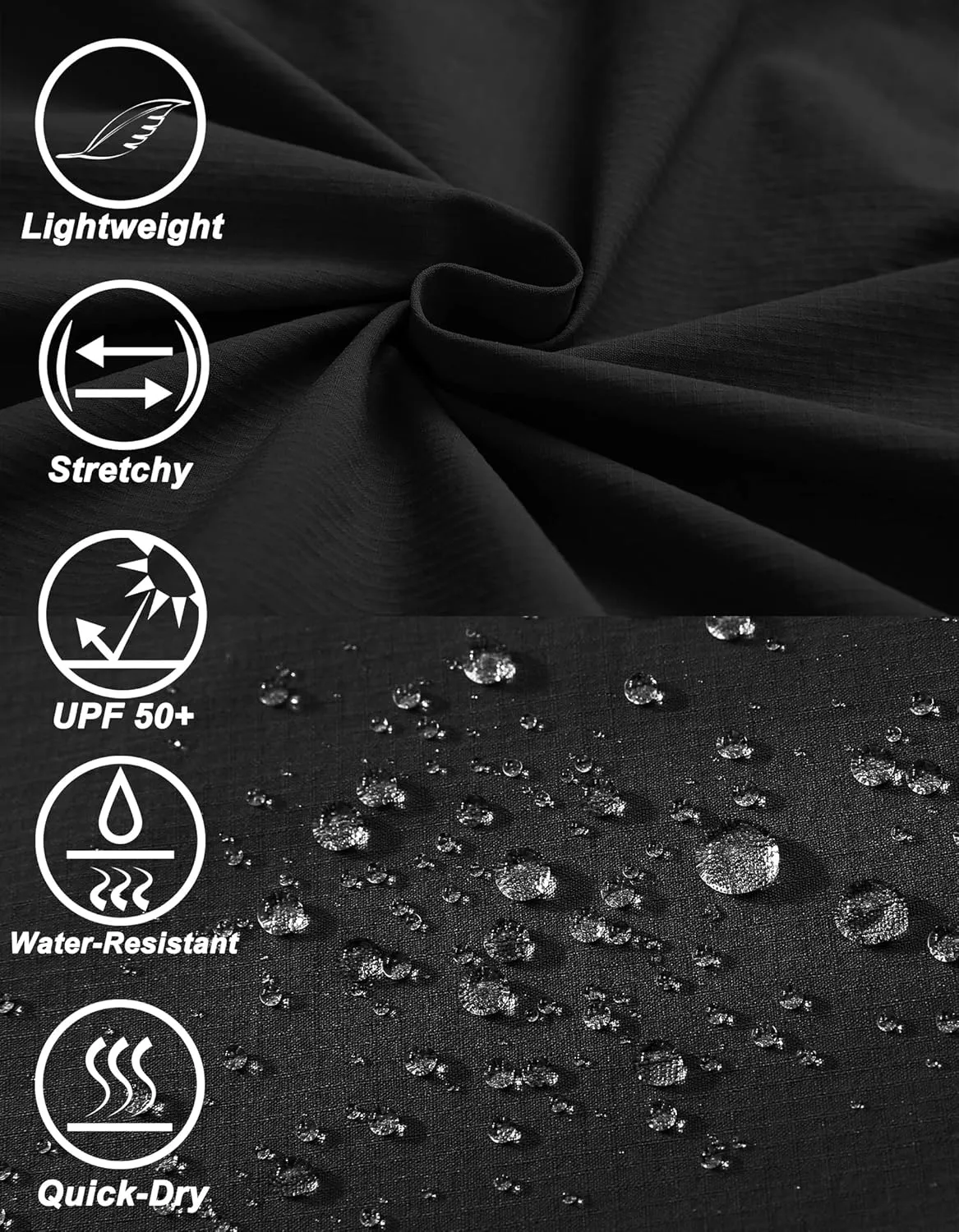 Men's Hiking Cargo Pants Quick-Dry Outdoor Water Resistant Lightweight Mountain Breathable Zipper Pocket Work Pants