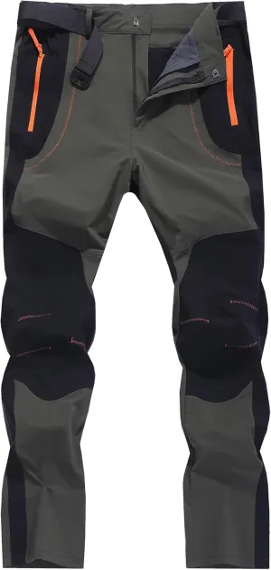 Men's Hiking Cargo Pants Quick-Dry Outdoor Water Resistant Lightweight Mountain Breathable Zipper Pocket Work Pants