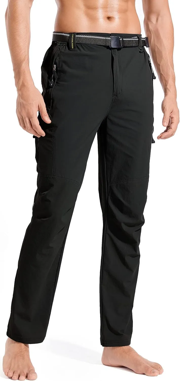 Men's Hiking Cargo Pants Quick-Dry Outdoor Water Resistant Lightweight Mountain Breathable Zipper Pocket Work Pants