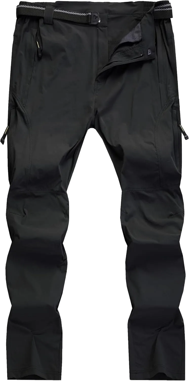 Men's Hiking Cargo Pants Quick-Dry Outdoor Water Resistant Lightweight Mountain Breathable Zipper Pocket Work Pants