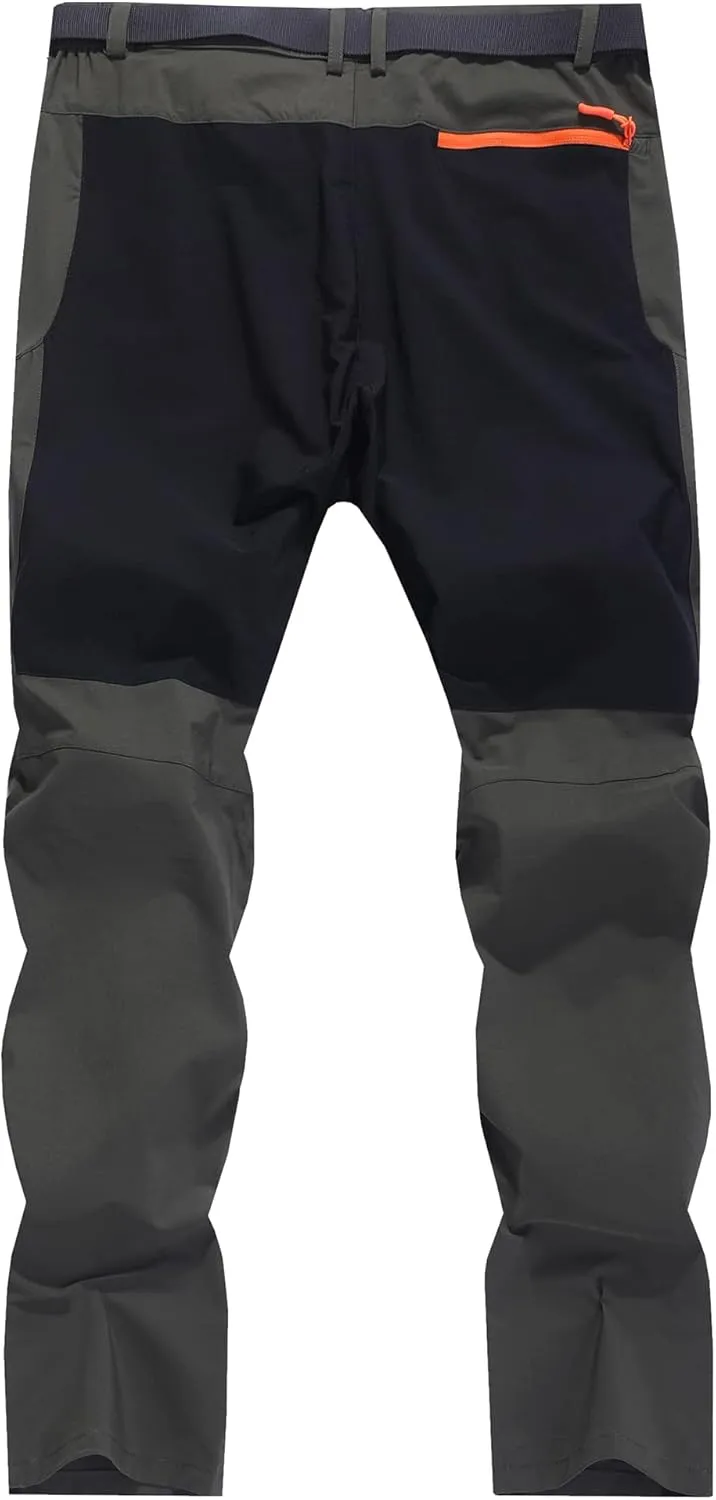 Men's Hiking Cargo Pants Quick-Dry Outdoor Water Resistant Lightweight Mountain Breathable Zipper Pocket Work Pants