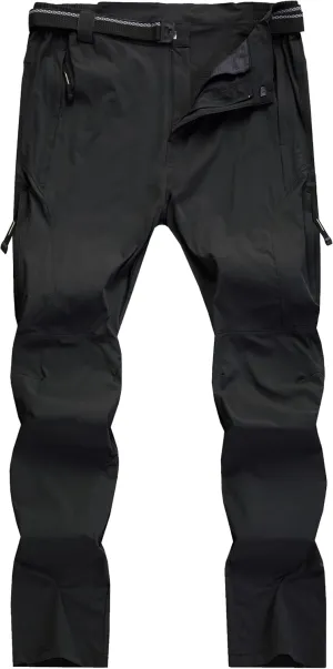 Men's Hiking Cargo Pants Quick-Dry Outdoor Water Resistant Lightweight Mountain Breathable Zipper Pocket Work Pants