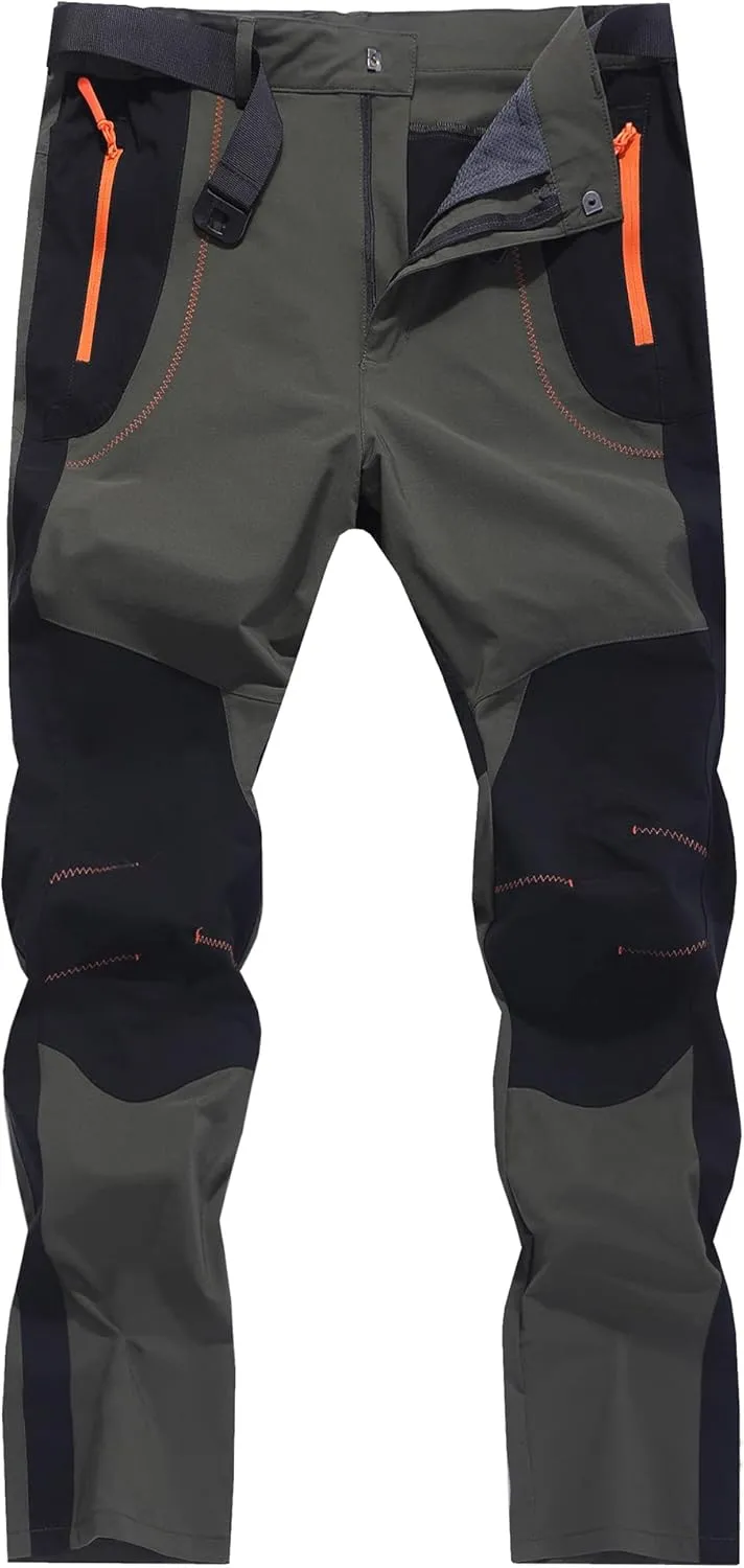 Men's Hiking Cargo Pants Quick-Dry Outdoor Water Resistant Lightweight Mountain Breathable Zipper Pocket Work Pants