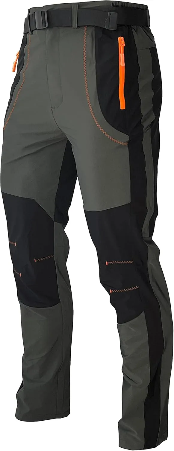 Men's Hiking Cargo Pants Quick-Dry Outdoor Water Resistant Lightweight Mountain Breathable Zipper Pocket Work Pants