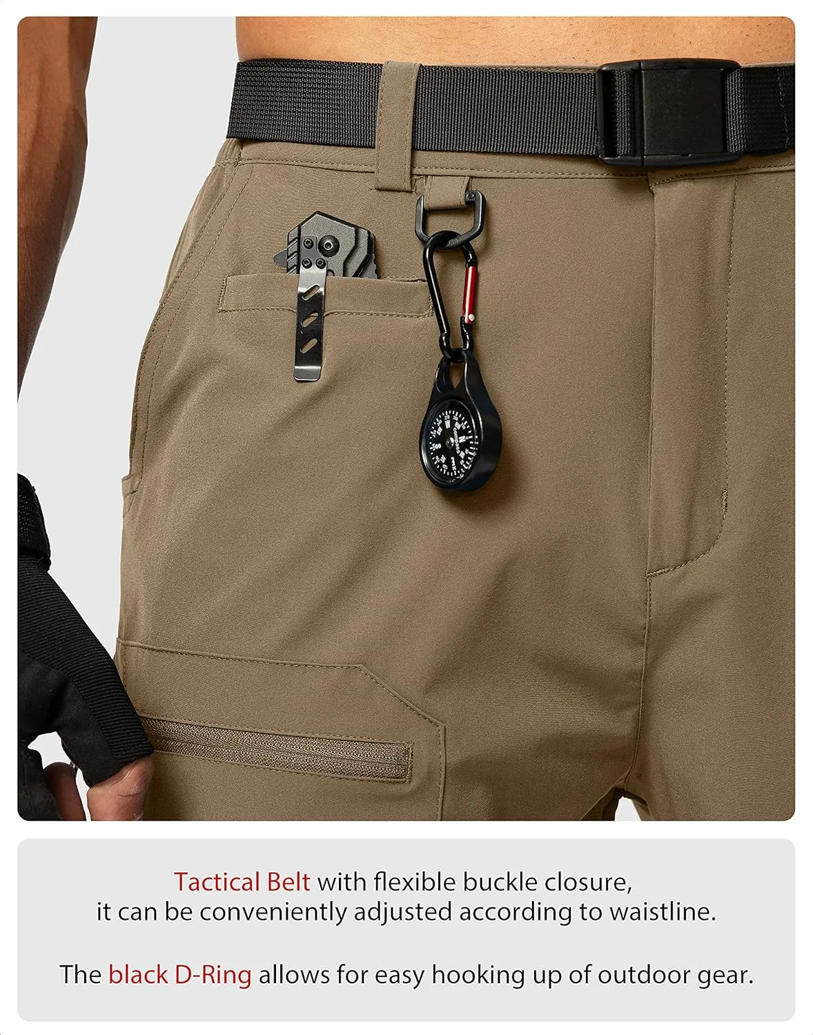 Men's Hiking Cargo Shorts Stretch Quick Dry Outdoor Tactical Shorts for Men with Multi Pocket for Fishing Casual