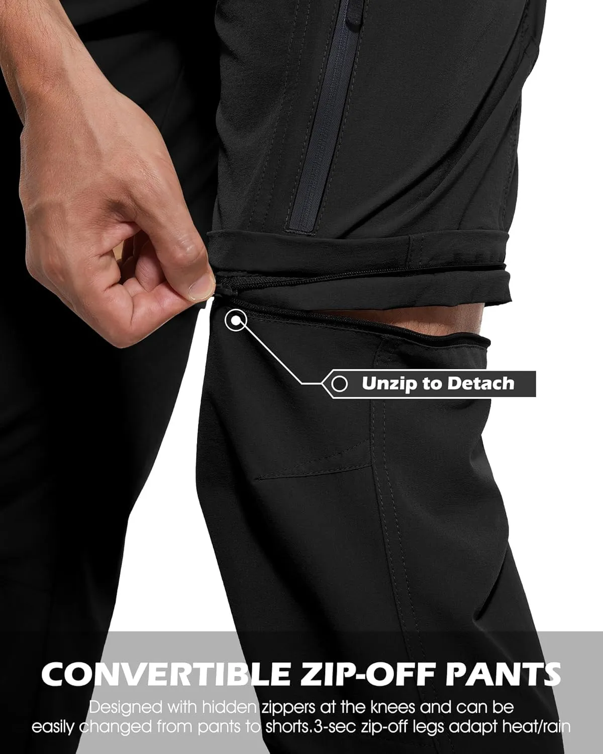 Men's Hiking Convertible Pants Quick Dry Lightweight Zip Off Cargo Pant Waterproof Fishing Shorts for Outdoor,Safari,Camping