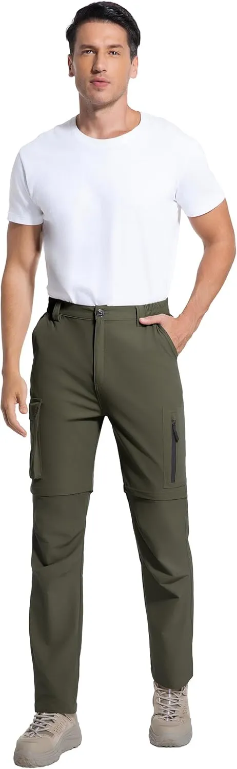 Men's Hiking Convertible Pants Quick Dry Lightweight Zip Off Cargo Pant Waterproof Fishing Shorts for Outdoor,Safari,Camping