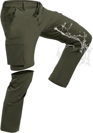 Men's Hiking Convertible Pants Quick Dry Lightweight Zip Off Cargo Pant Waterproof Fishing Shorts for Outdoor,Safari,Camping