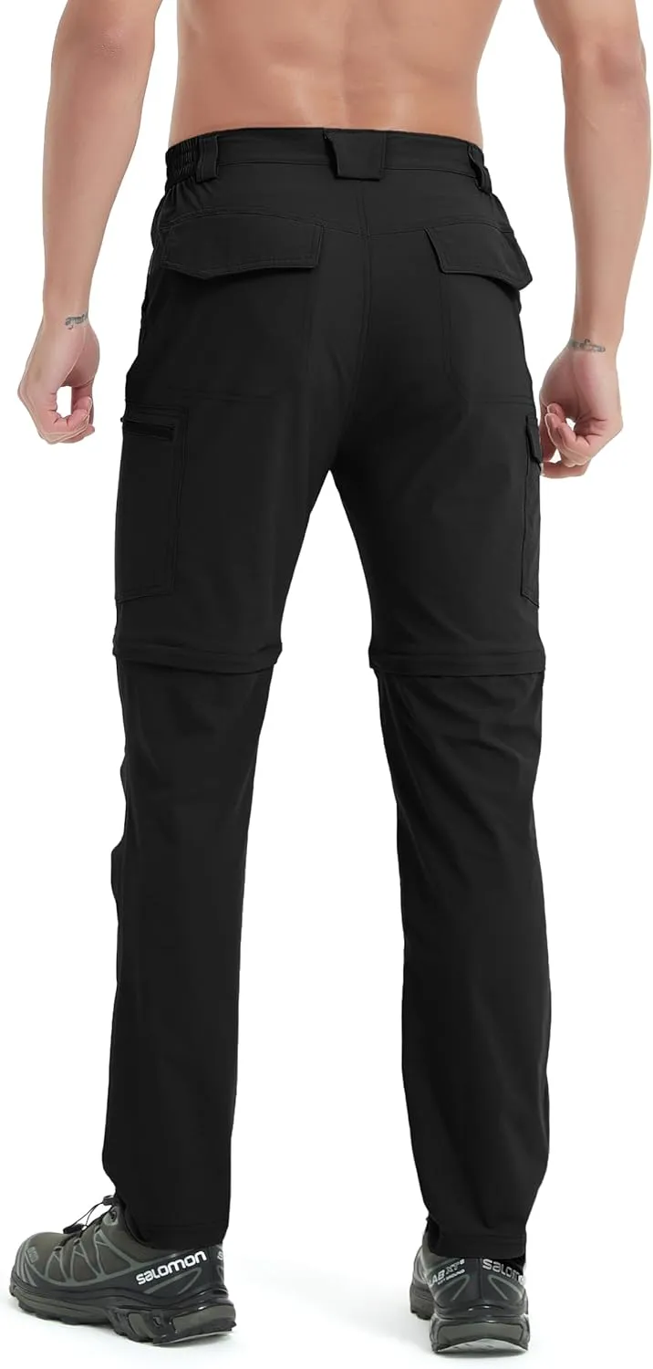 Men's Hiking Convertible Zip Off Pants Outdoor Waterproof Quick Dry Lightweight Fishing Safari Travel Cargo Work Pants