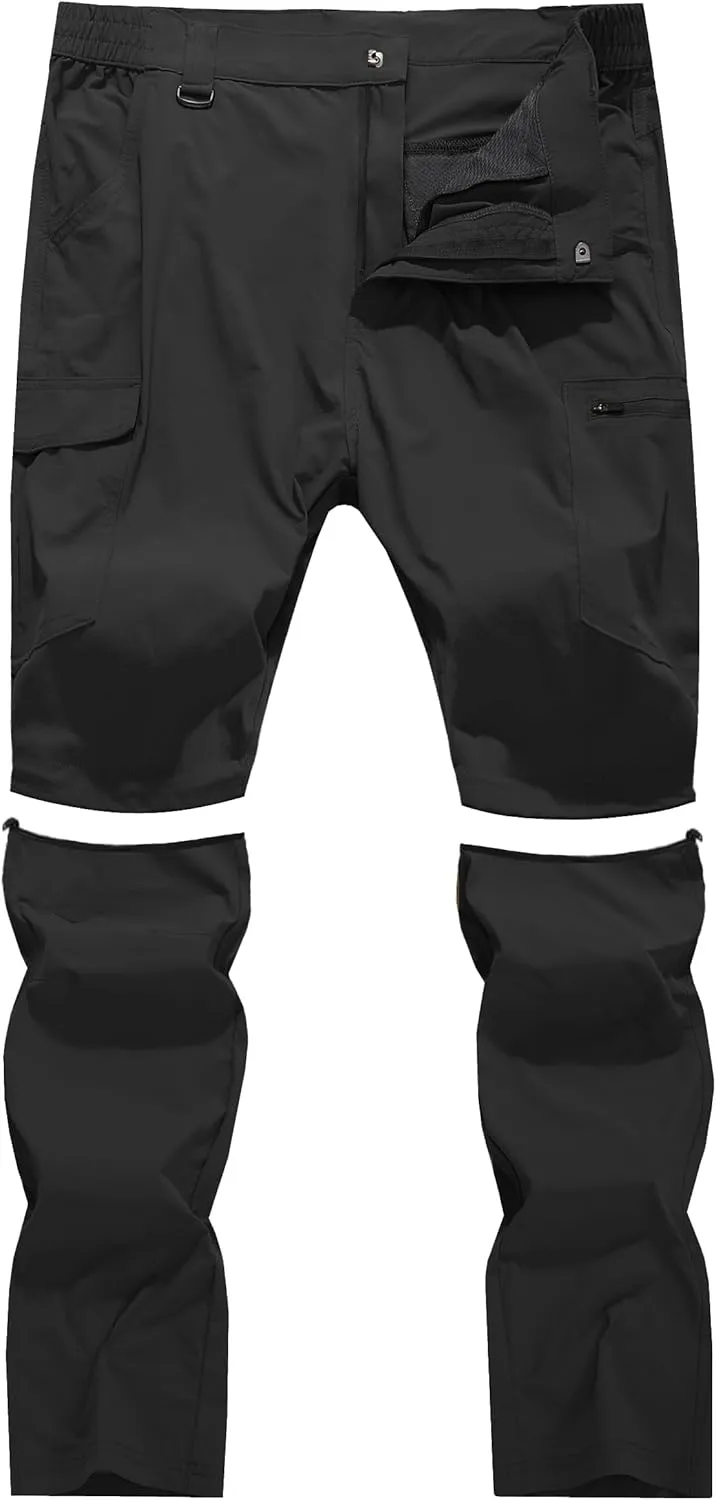 Men's Hiking Convertible Zip Off Pants Outdoor Waterproof Quick Dry Lightweight Fishing Safari Travel Cargo Work Pants