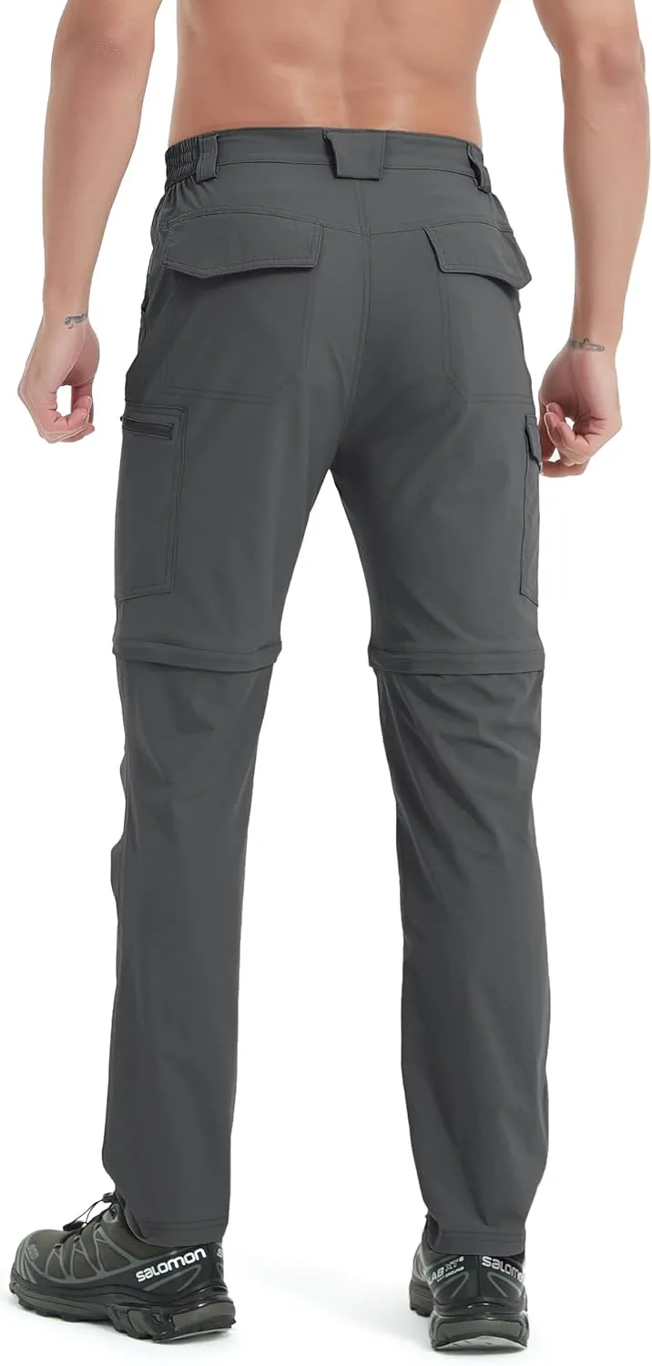 Men's Hiking Convertible Zip Off Pants Outdoor Waterproof Quick Dry Lightweight Fishing Safari Travel Cargo Work Pants
