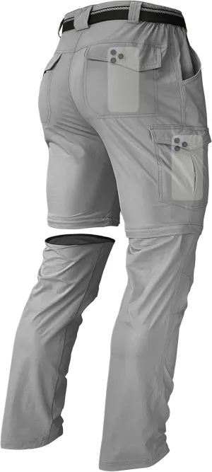 Men's Hiking Convertible Zip Off Pants Outdoor Waterproof Quick Dry Lightweight Fishing Safari Travel Cargo Work Pants