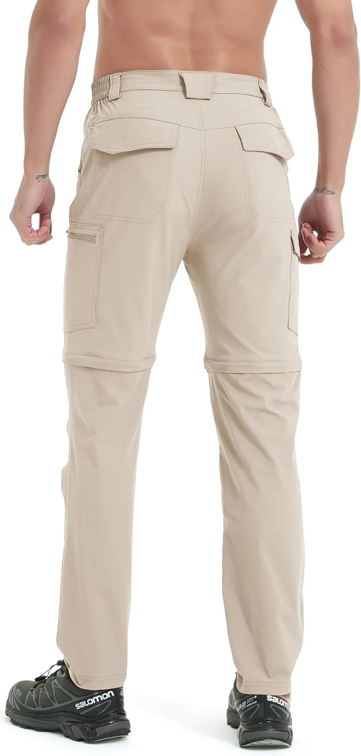 Men's Hiking Convertible Zip Off Pants Outdoor Waterproof Quick Dry Lightweight Fishing Safari Travel Cargo Work Pants