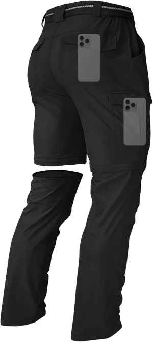 Men's Hiking Convertible Zip Off Pants Outdoor Waterproof Quick Dry Lightweight Fishing Safari Travel Cargo Work Pants
