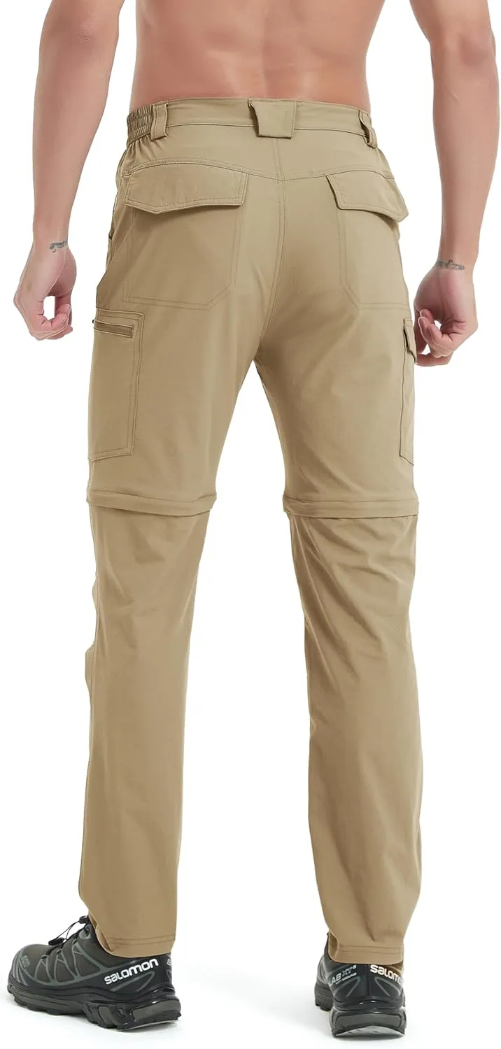 Men's Hiking Convertible Zip Off Pants Outdoor Waterproof Quick Dry Lightweight Fishing Safari Travel Cargo Work Pants