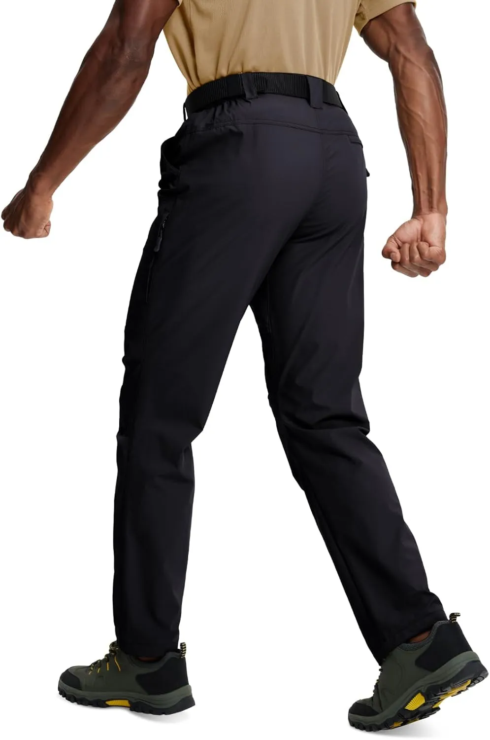 Mens Hiking Pants Lightweight Cargo Work Tactical Nylon Stretch Waterproof Quick Dry Fishing Travel Outdoor 6 Pockets