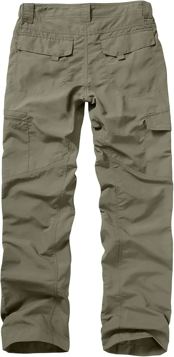 Mens Hiking Pants Quick Dry UPF 50 Travel Fishing Safari Cargo Pants Boy Scout Pants