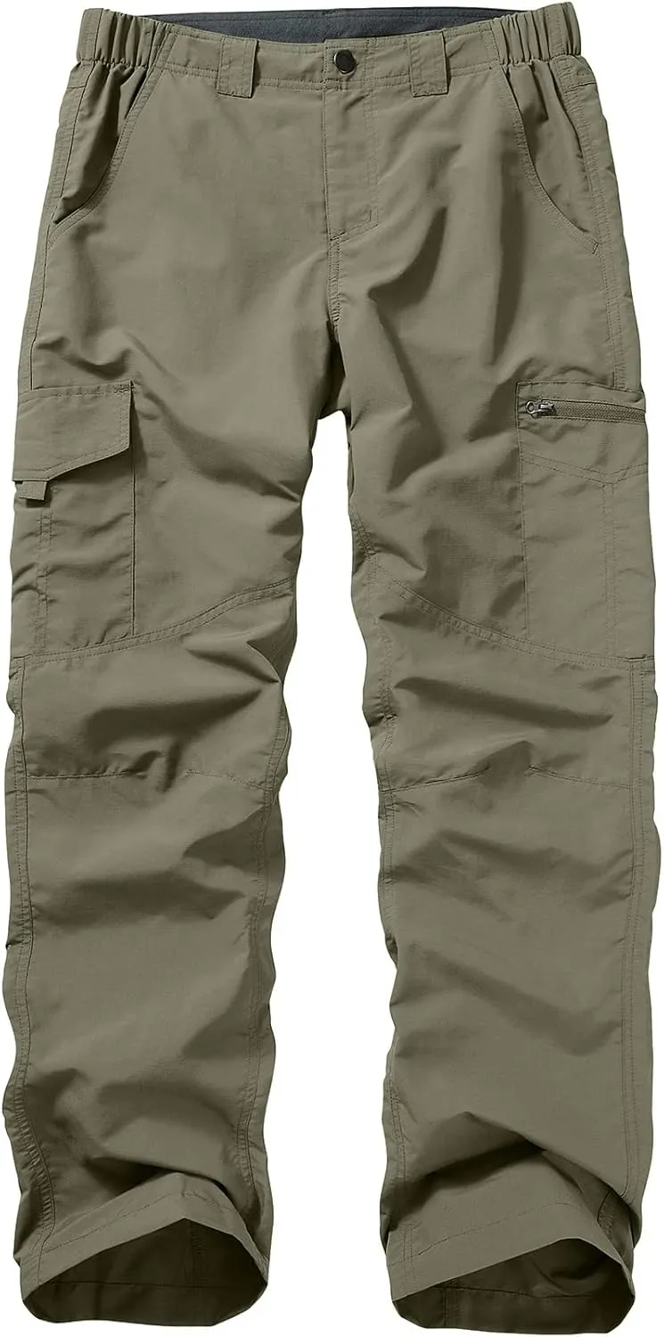 Mens Hiking Pants Quick Dry UPF 50 Travel Fishing Safari Cargo Pants Boy Scout Pants