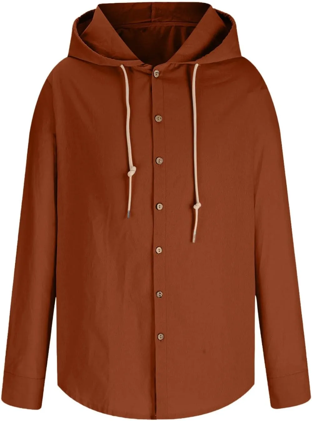 Men's Long Sleeve Button Down Hoodie Shirts Dressy Casual 2024 Rolled Up Sleeve Drawstring Hooded Shirt Tops