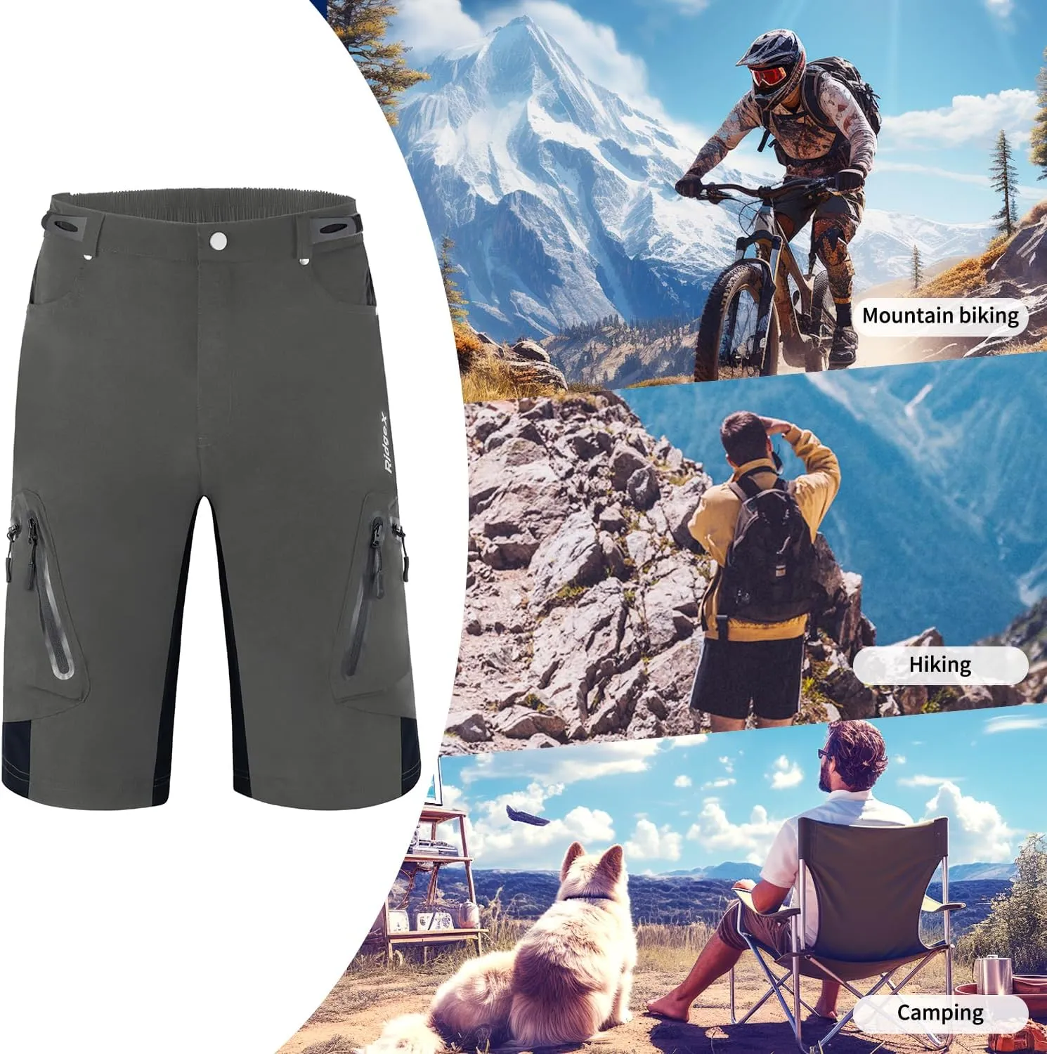 Men's Mountain Bike Shorts 3D Padded MTB Shorts Lightweight Loose-fit Bicycle Cycling Biking Shorts