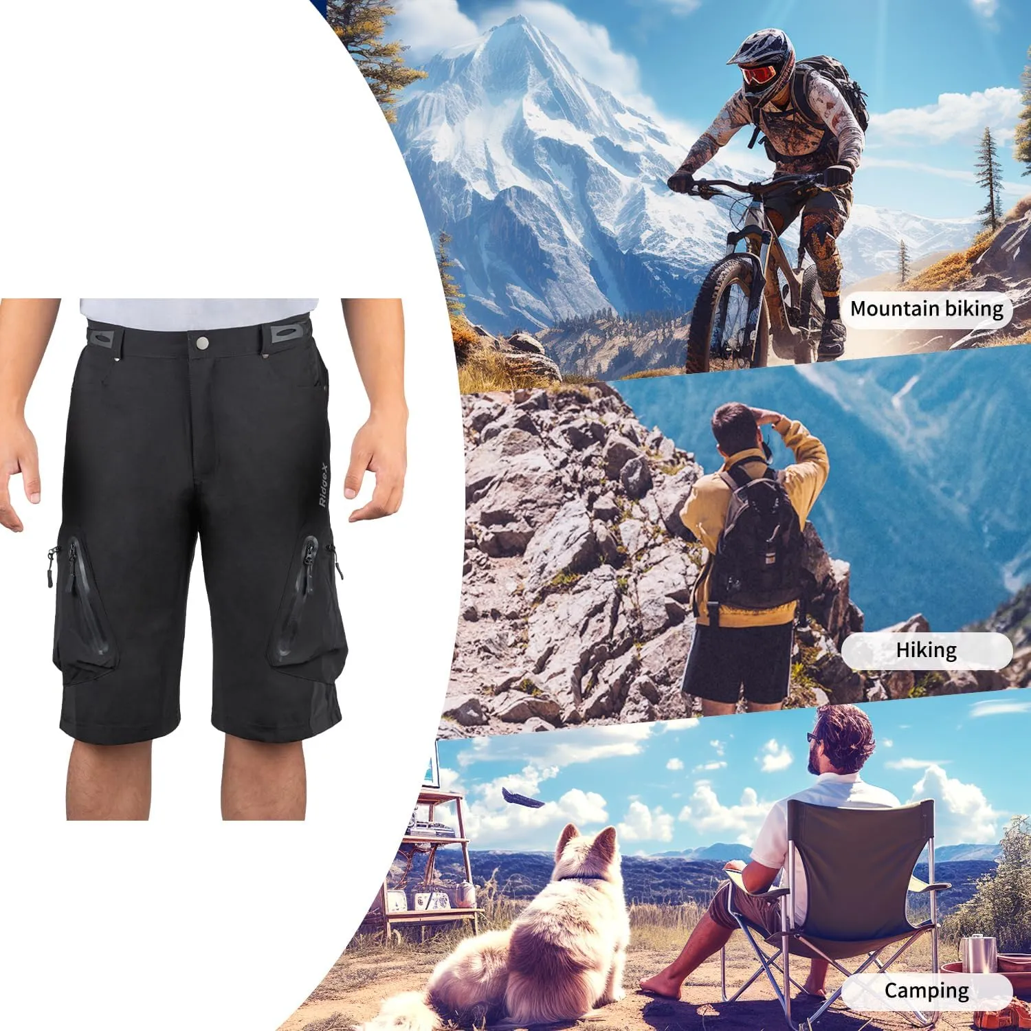 Men's Mountain Bike Shorts 3D Padded MTB Shorts Lightweight Loose-fit Bicycle Cycling Biking Shorts