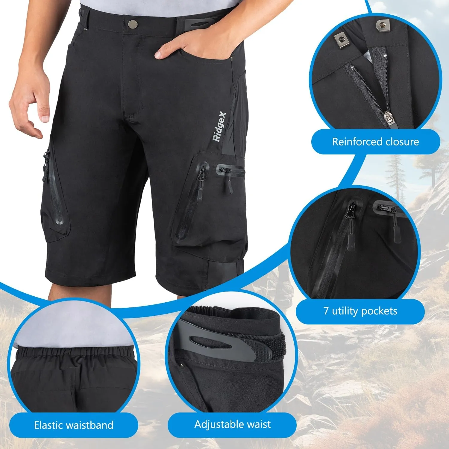 Men's Mountain Bike Shorts 3D Padded MTB Shorts Lightweight Loose-fit Bicycle Cycling Biking Shorts